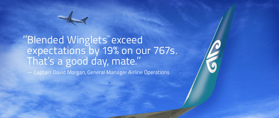 Blended Winglets exceed expectations by 19% on our 767s. That's a good day, mate.