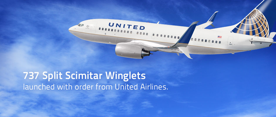 Aviation Partners Boeing launches 737 Split Scimitar Winglet Program with order from United Airlines.