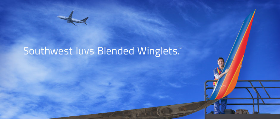 Southwest luvs Blended Winglets.